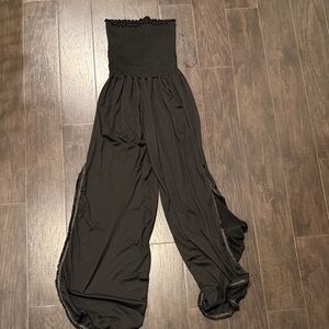 Peixoto Black Strapless Jumpsuit